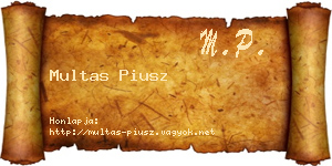 Multas Piusz névjegykártya